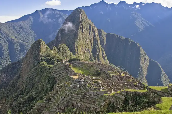 Machu Picchu terraces and stone ruins in the Andes